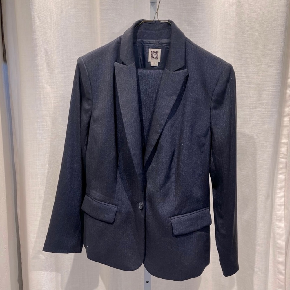 Anne Klein Deep Navy Blue Iridescent Pants Suit - 10